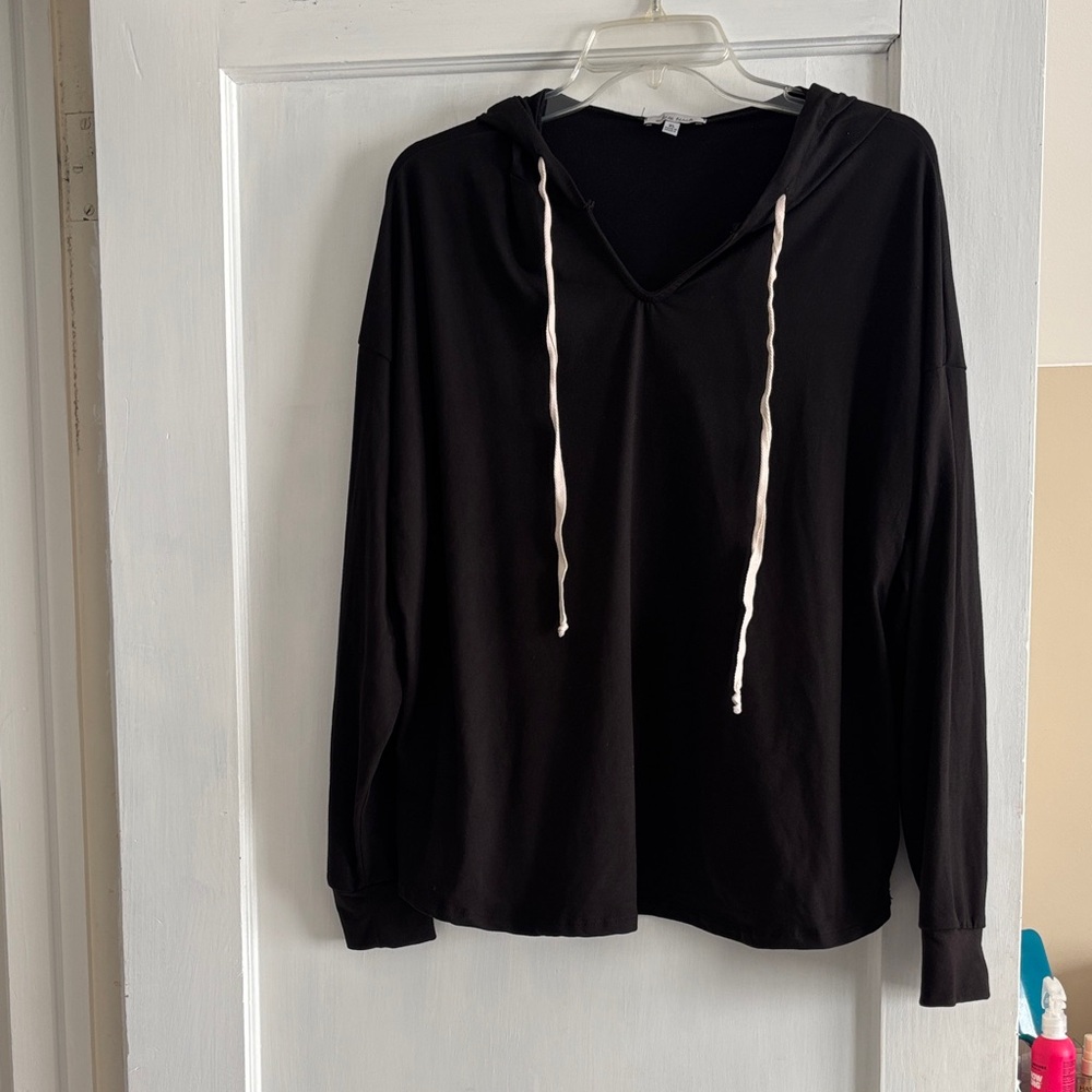 White Birch Black Hoodie Top